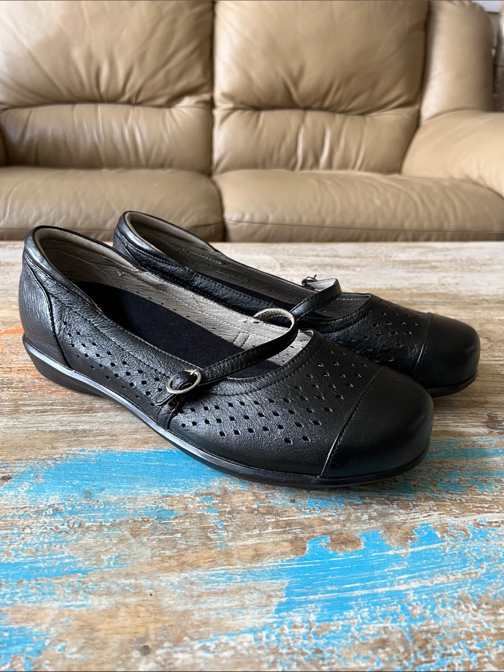 Aetrex Alana Mary Jane Flat Leather Shoes Size 12